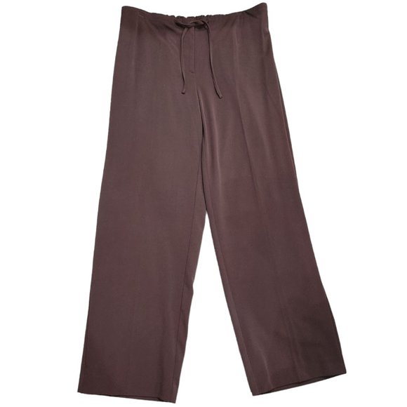 Lane Bryant Brown Elastic Waist With String Soft Wide Leg Pants Size 14/16W - Picture 1 of 5